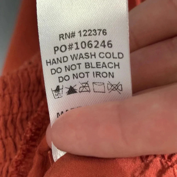 Mustard Seed | rust | smocked | cropped leg | romper | jumpsuit | L - Picture 13 of 17